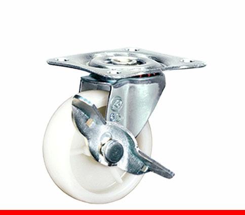 Càng bánh xe R đế - PP trắng - có khóa